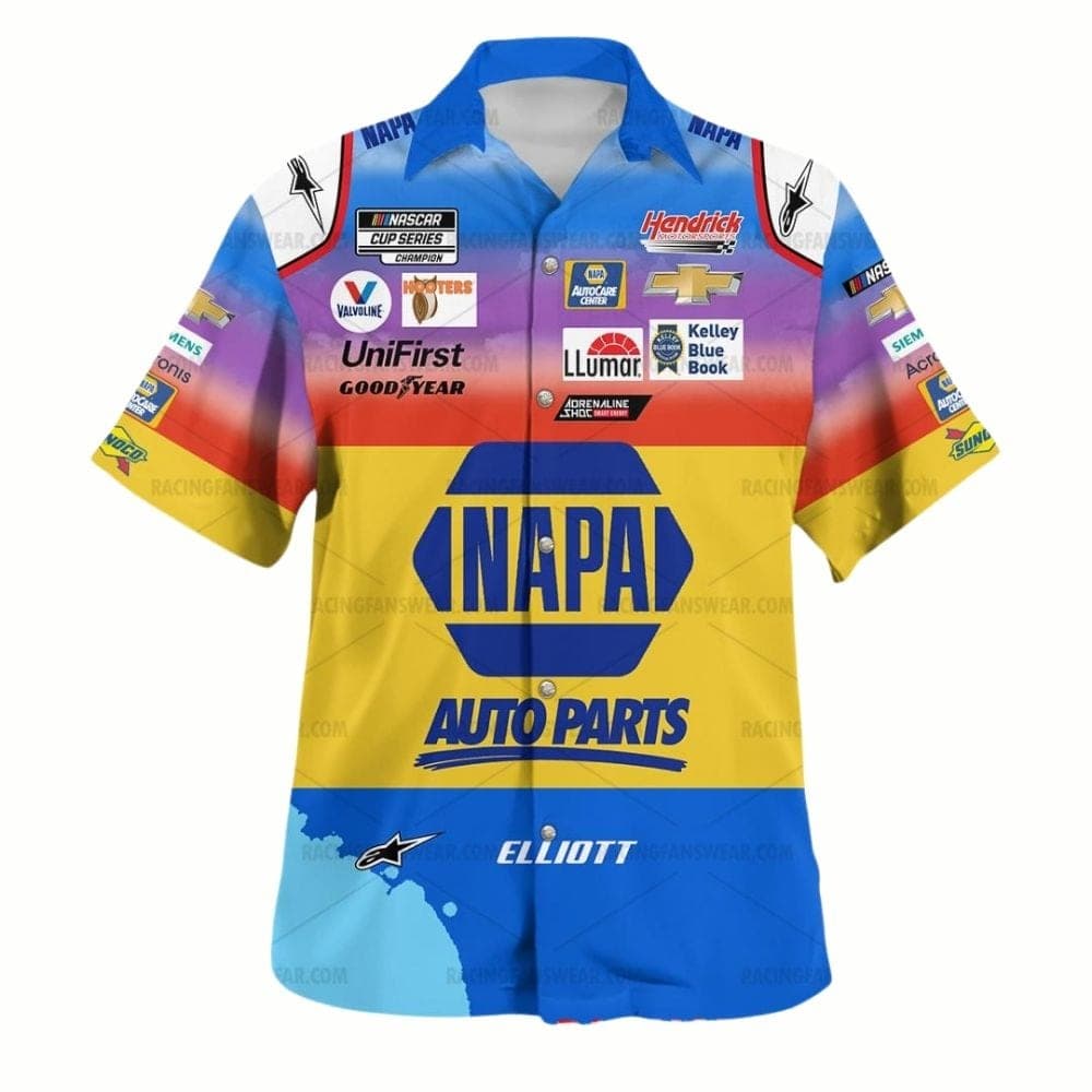 Chase Elliott Nascar Racing Napa Auto Parts Uniform Hawaiian Shirt