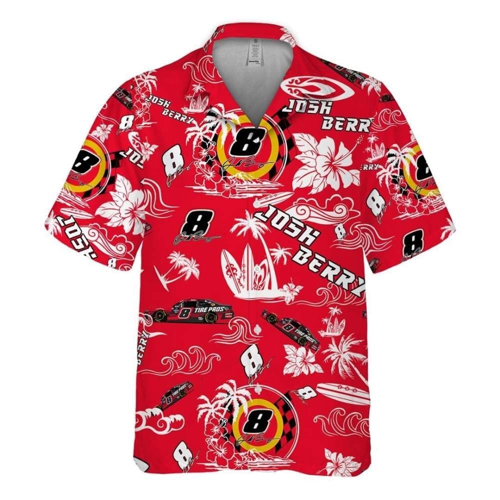Josh Berry Nascar Racing Signature Floral Coconut Tropical Hawaiian Shirt