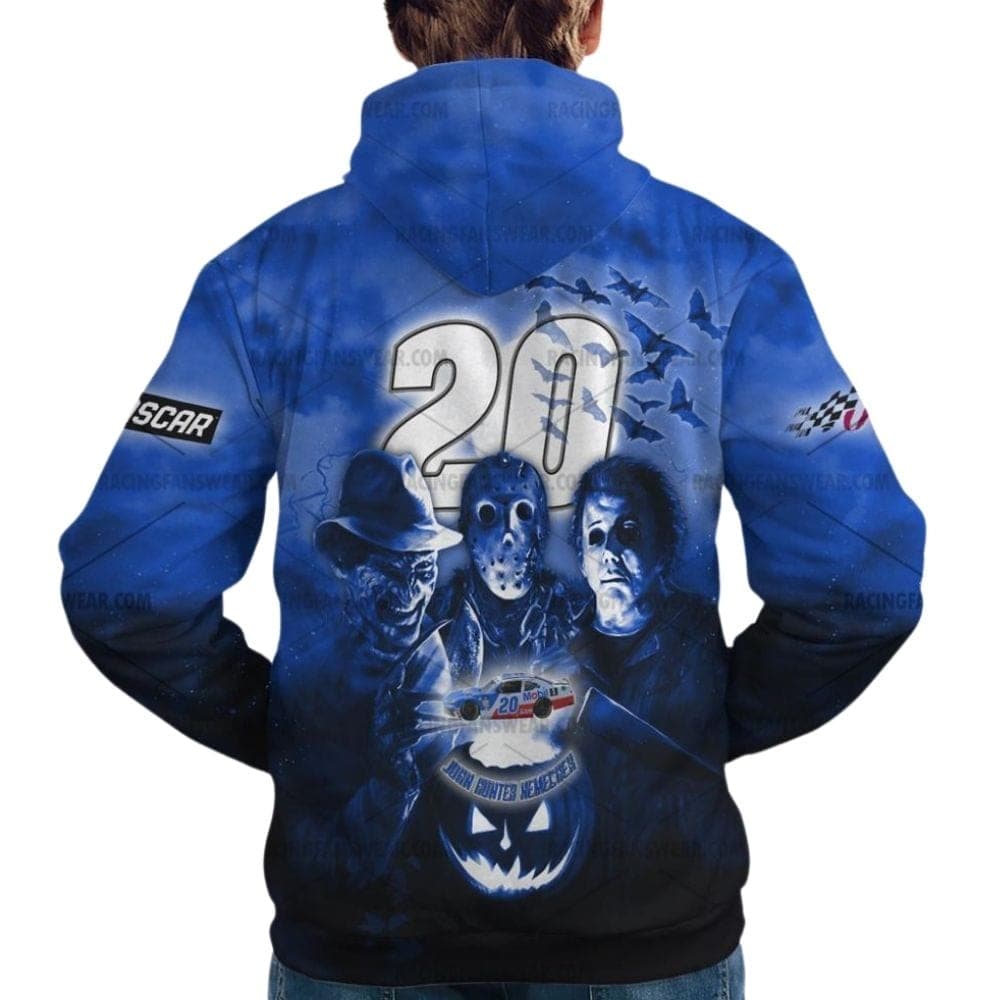 John Hunter Nemechek Nascar Racing With Michael Myers Friends Horror Halloween All Over Print Hoodie
