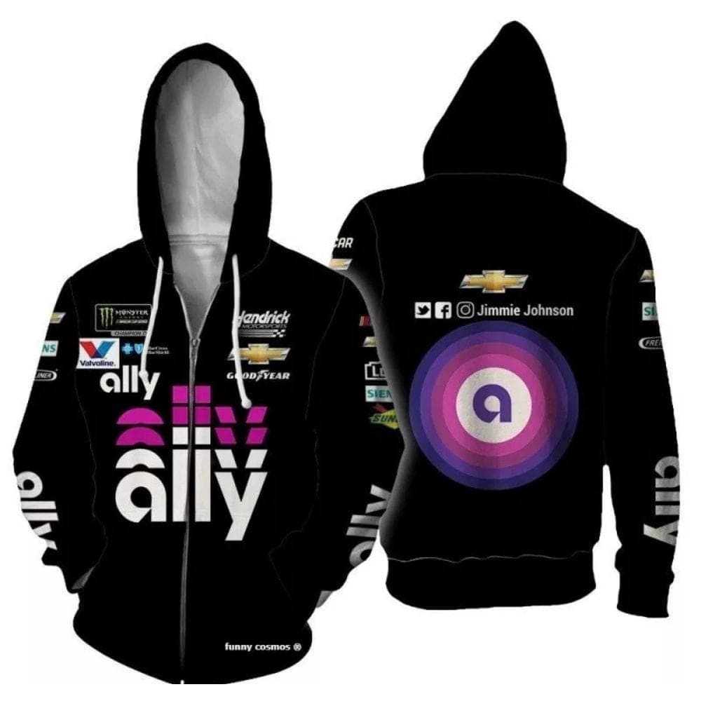 Jimmie Johnson Hendrick Motorsports Nascar Ally And Chevrolet Racing Uniform All Over Print Hoodie