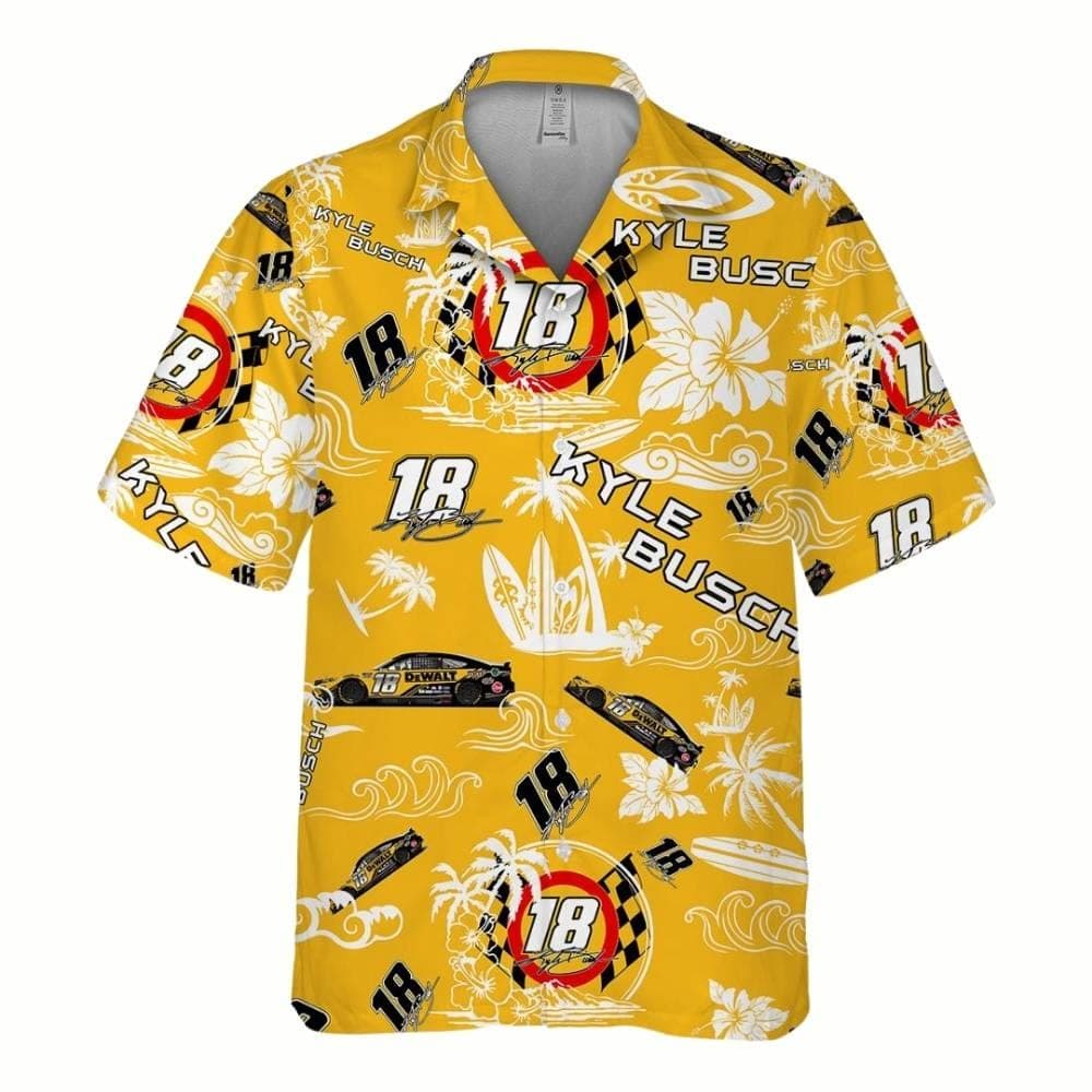Kyle Busch Nascar 2022 DeWalt Racing Tropical Hawaiian Shirt