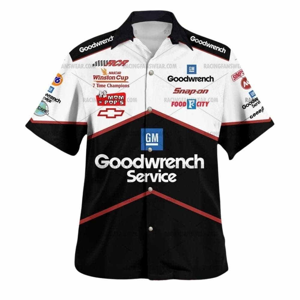 Dale Earnhardt Nascar Racing 1996 Goodwrench Service Uniform Hawaiian Shirt
