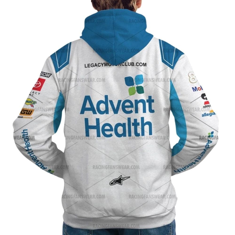 Jimmie Johnson Nascar Racing 2024 Legacy Motor Club Advent Health Uniform All Over Print Hoodie