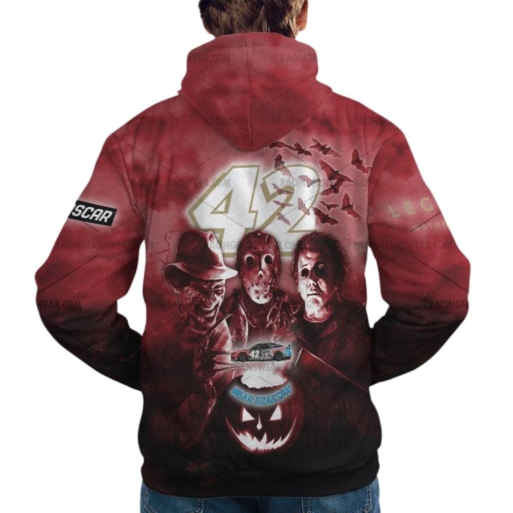Noah Gragson Nascar Racing With Michael Myers Friends Horror Halloween All Over Print Hoodie