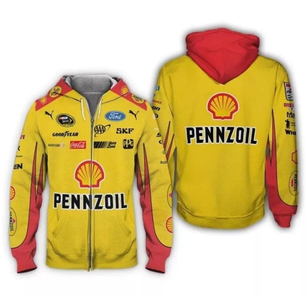 Joey Logano Nascar Pennzoil Racing All Over Print Hoodie
