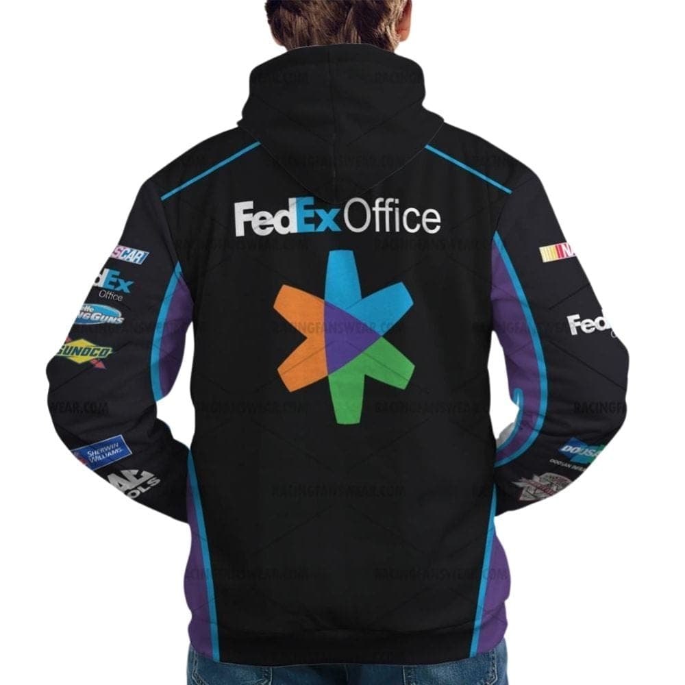 Denny Hamlin Nascar Racing 2010 Fedex Office Uniform All Over Print Hoodie