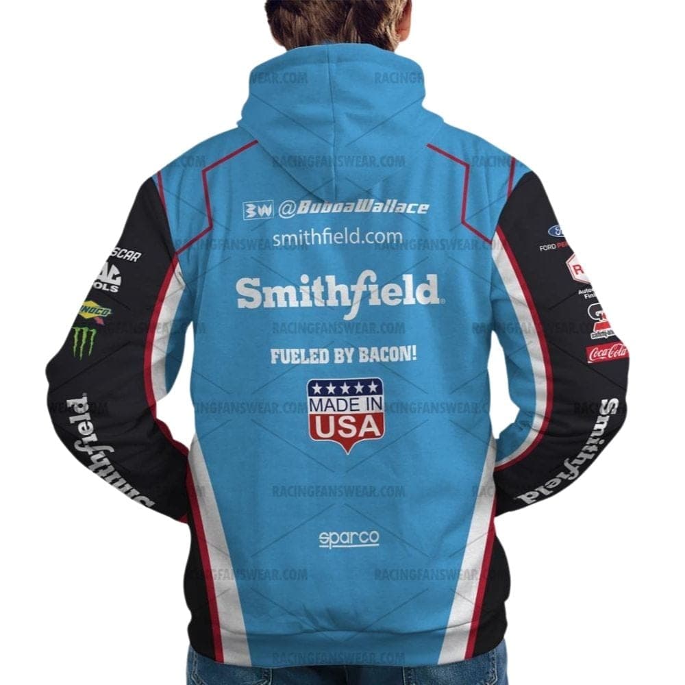 Bubba Wallace Nascar Racing Smithfield 2017 Uniform All Over Print Hoodie