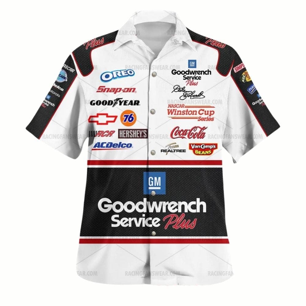 Dale Earnhardt Nascar Racing 2001 Goodwrench Service Plus Uniform Hawaiian Shirt