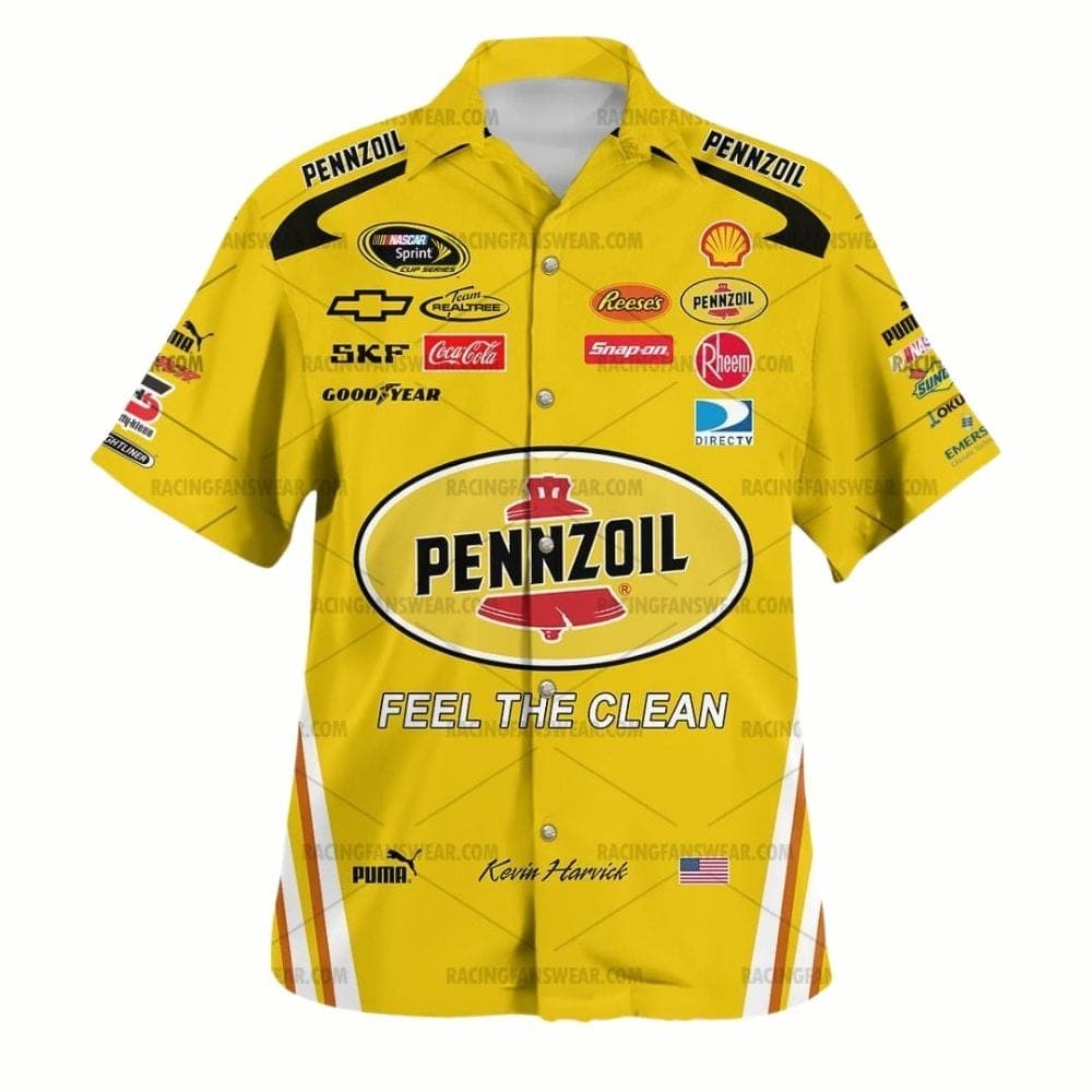 Kevin Harvick Nascar Pennzoil Feel The Clean Racing 2009 Uniform Hawaiian Shirt