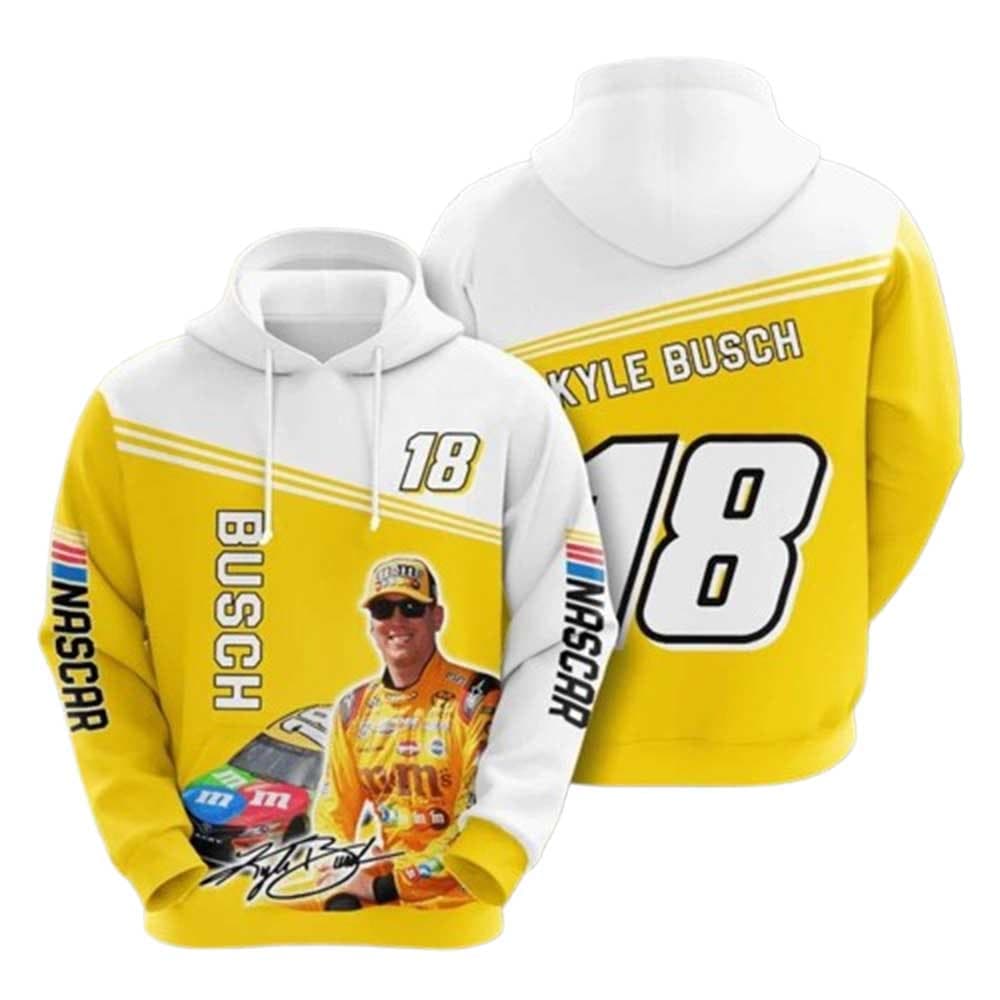 Kyle Busch 18 Signature All-over Print Hoodie