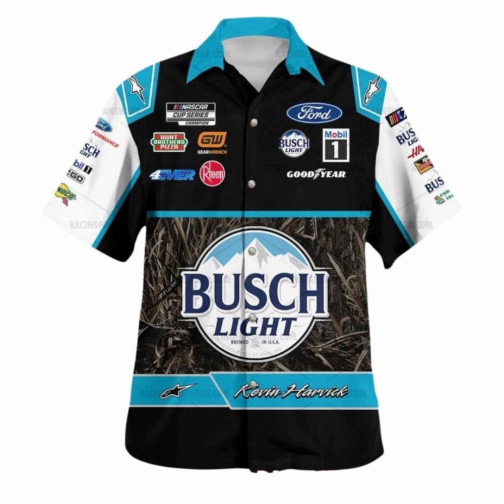 Kevin Harvick Nascar Busch Light Racing Uniform Hawaiian Shirt