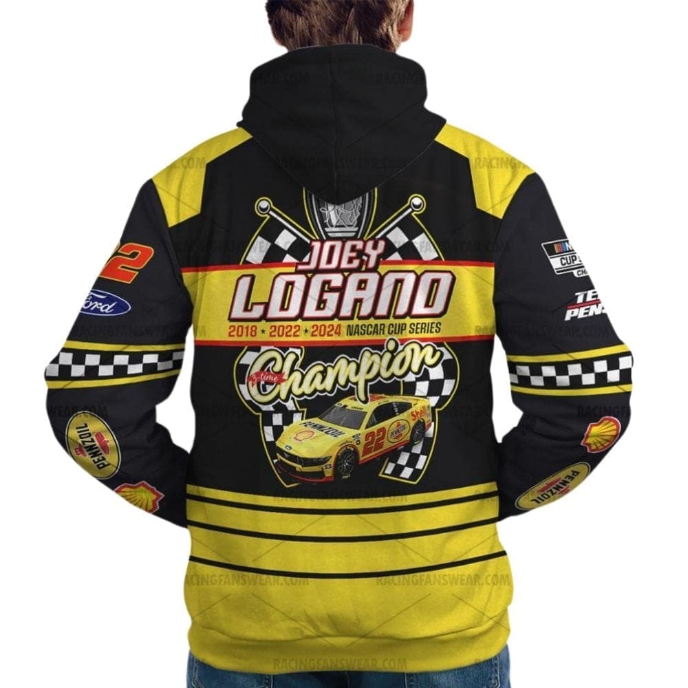 Joey Logano Nascar Cup Series Champion Racing 2024 Uniform All Over Print Hoodie