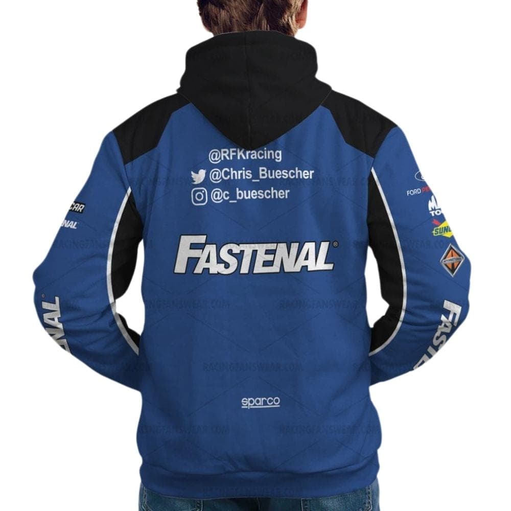 Chris Buescher Ford RFK Fastenal Nascar 2022 Racing Uniform All Over Print Hoodie