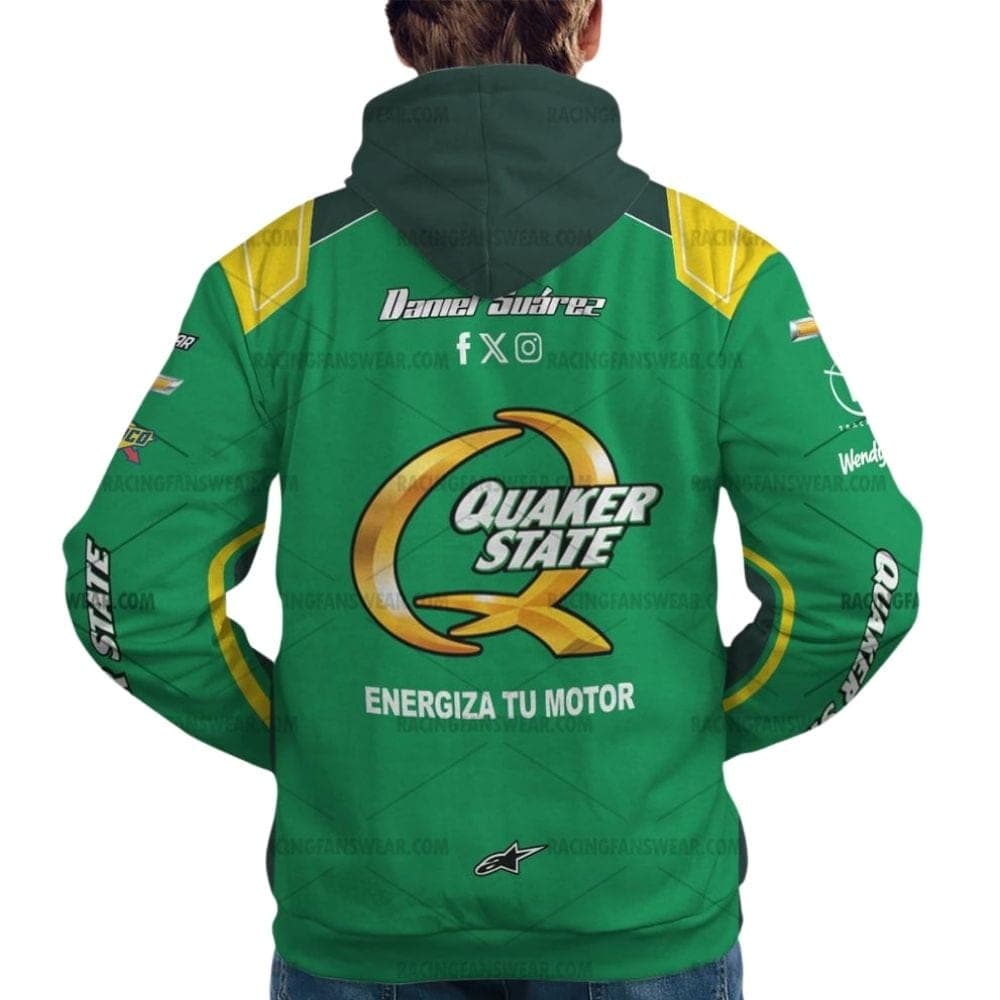 Daniel Suarez Nascar Racing 2024 Trackhouse Racing Quaker State Uniform All Over Print Hoodie