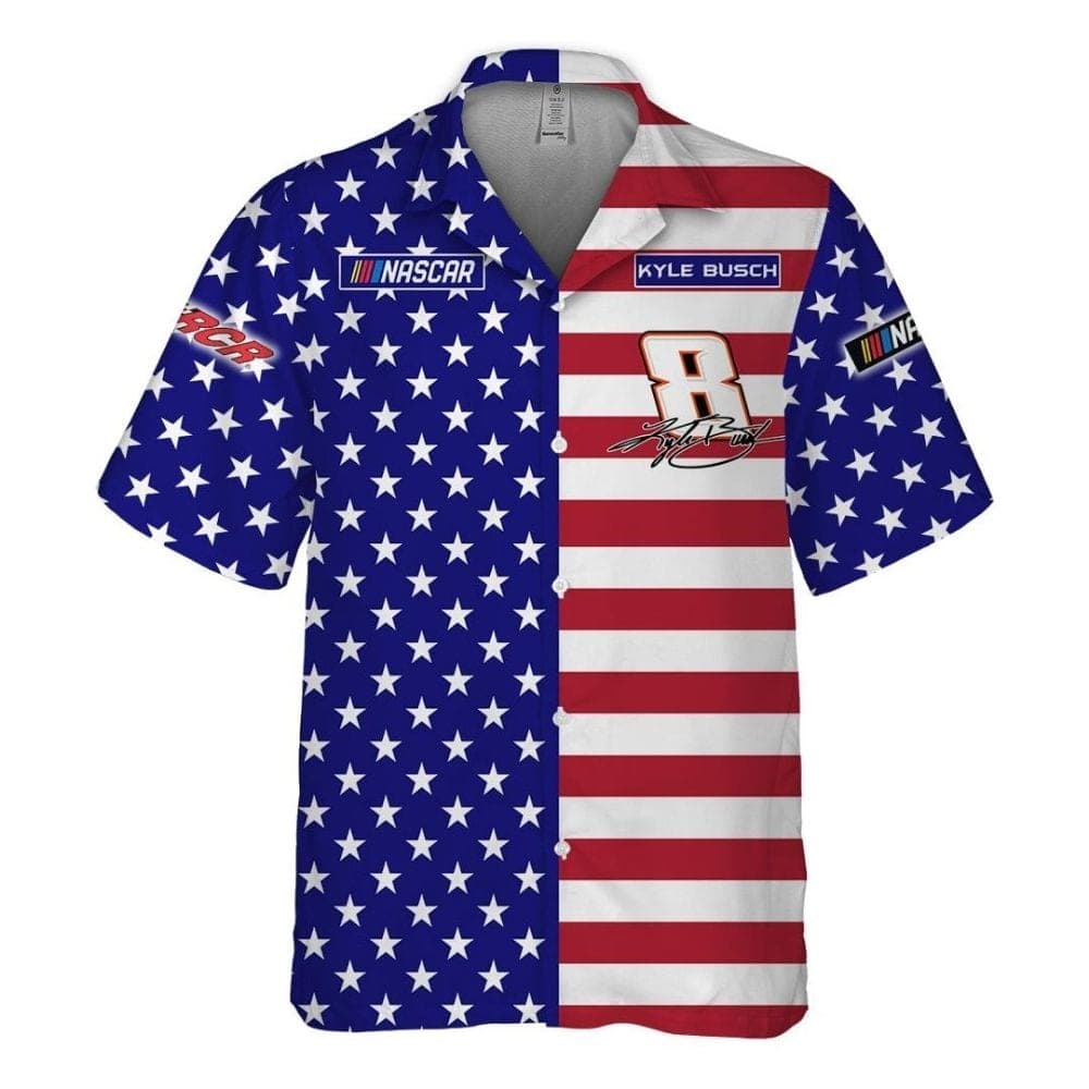 Independence Day Kyle Busch Nascar Racing Signature Hawaiian Shirt