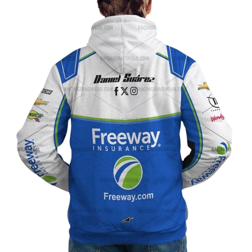 Daniel Suarez Nascar Racing Freeway Insurance 2025 Uniform All Over Print Hoodie
