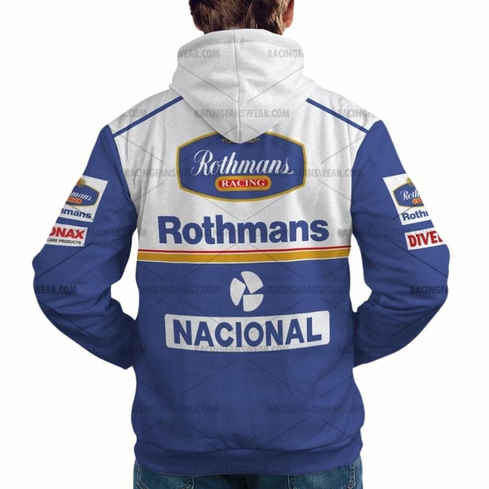 Ayrton Senna Formula One Racing 1994 Rothmans and Nacional Uniform All-over Print Hoodie