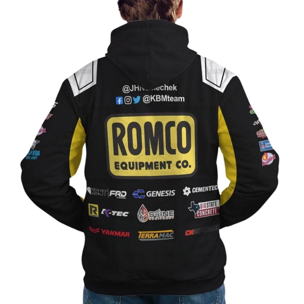 John Hunter Nemechek Nascar Romco Equipment Co 2023 Racing Uniform All Over Print Hoodie