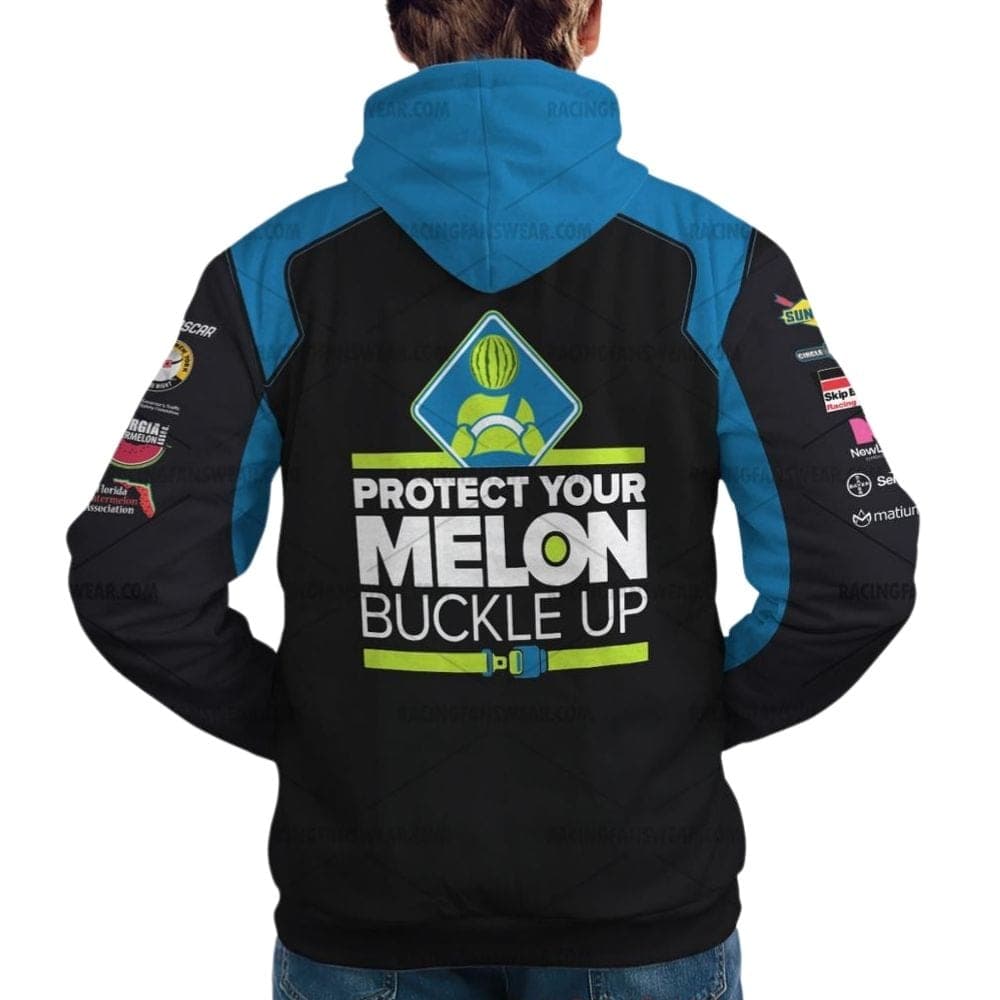 Ross Chastain Nascar Racing 2024 Protect Your Melon Buckle Up Uniform All Over Print Hoodie