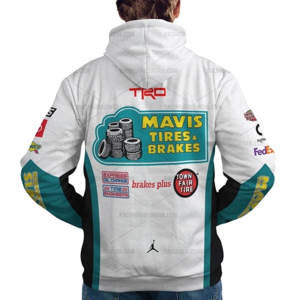 Denny Hamlin Nascar 2023 Racing Mavis Tires Brakes Uniform All Over Print Hoodie