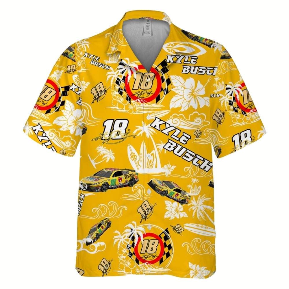Kyle Busch Nascar Racing Floral Tropical Hawaiian Shirt
