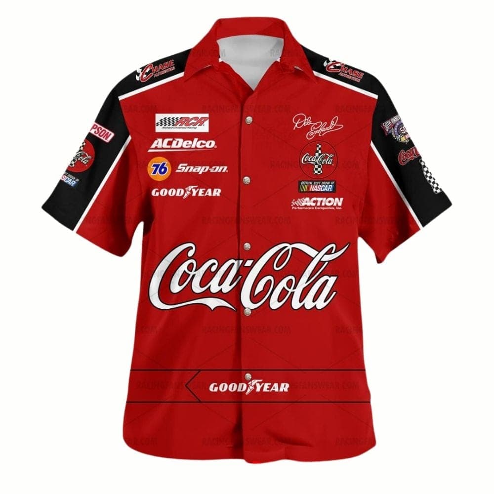 Dale Earnhardt Nascar 1998 Coca Cola Racing Uniform Hawaiian Shirt
