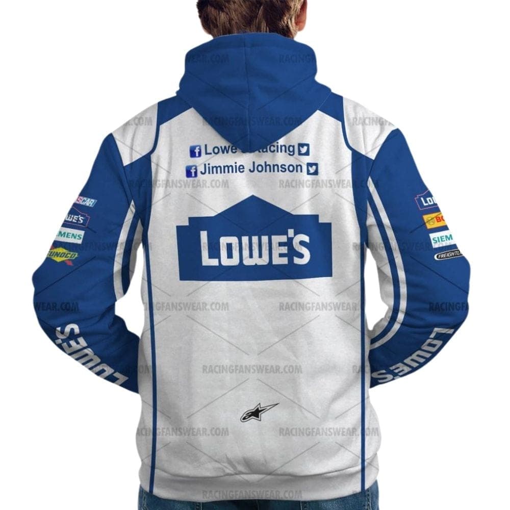 Jimmie Johnson Nascar Racing 2014 Lowe's Uniform All Over Print Hoodie