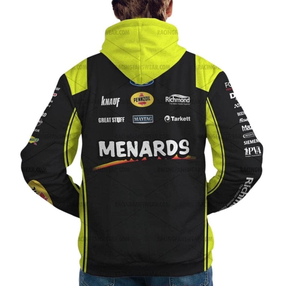 Ryan Blaney Nascar Racing 2024 Team Penske Menards Uniform All Over Print Hoodie