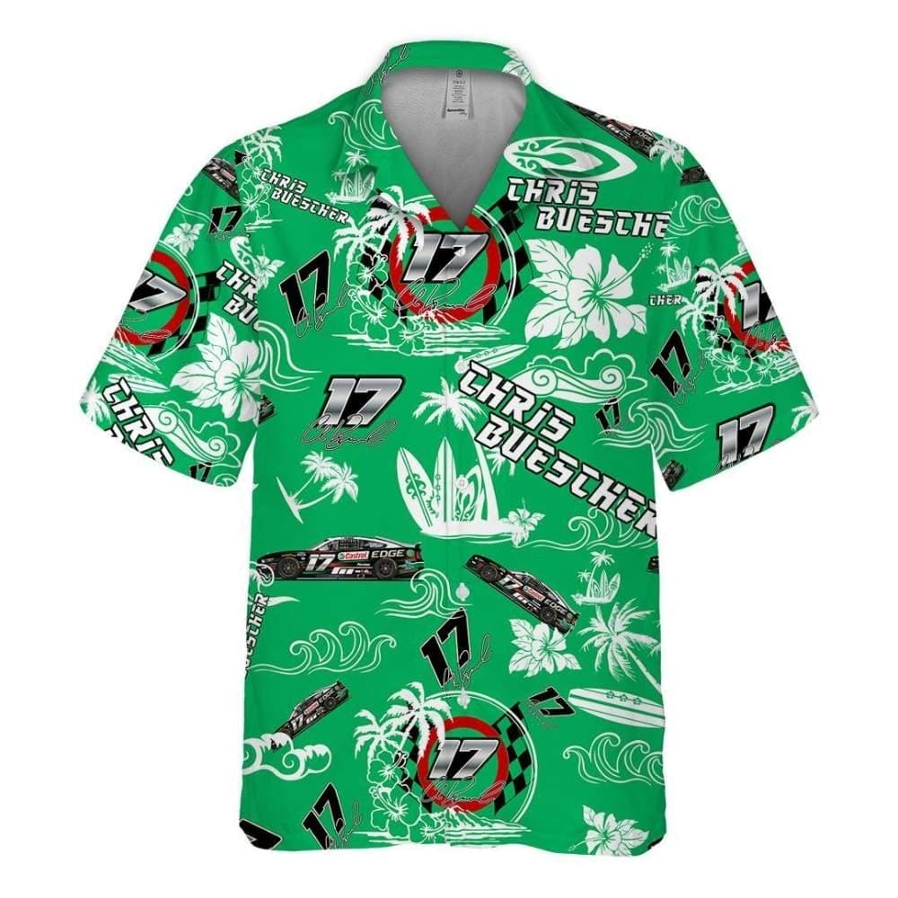 Chris Buescher Nascar Racing Coconut Tropical Signature Hawaiian Shirt