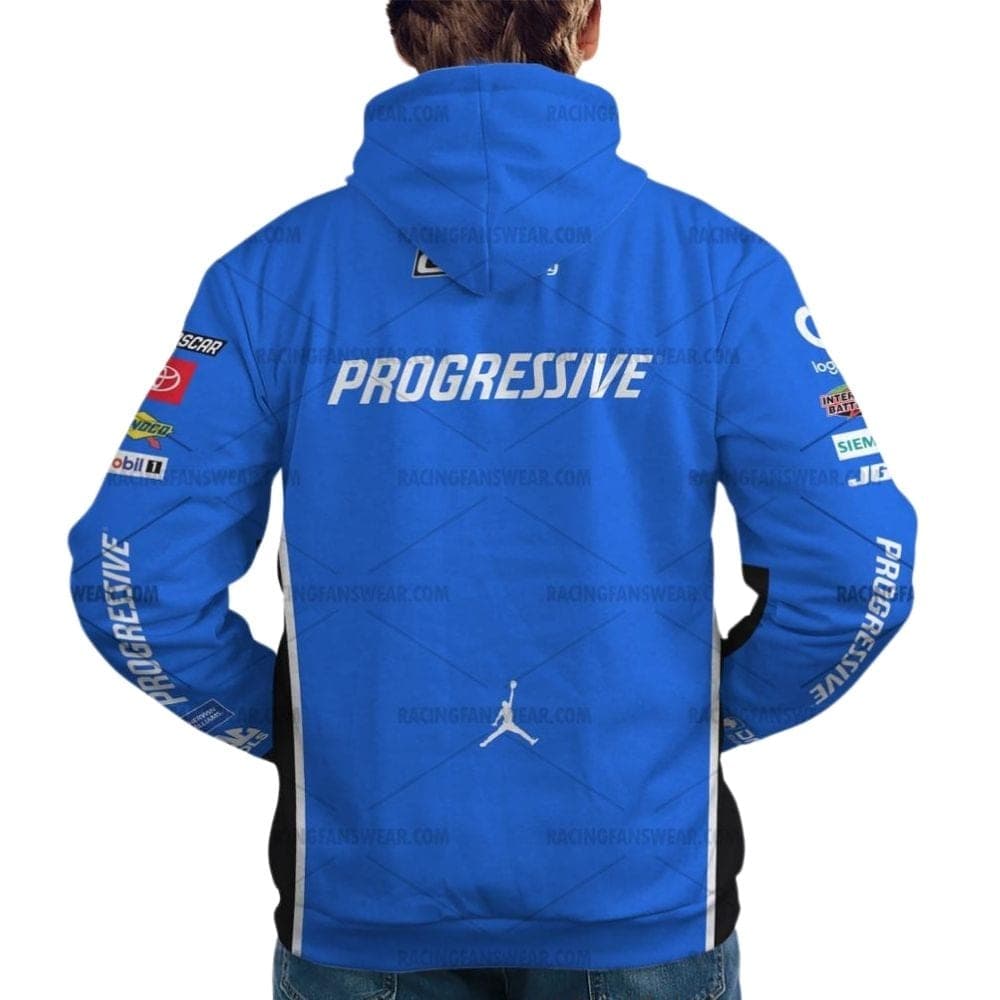 Denny Hamlin Nascar Racing 2025 Progressive Uniform All Over Print Hoodie