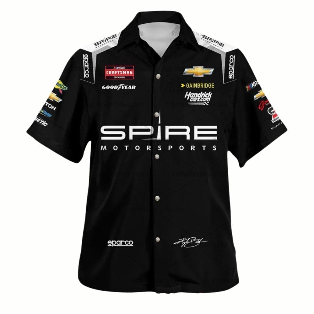 Kyle Busch Nascar Racing 2024 Spire Motorsports Signature Uniform Hawaiian Shirt
