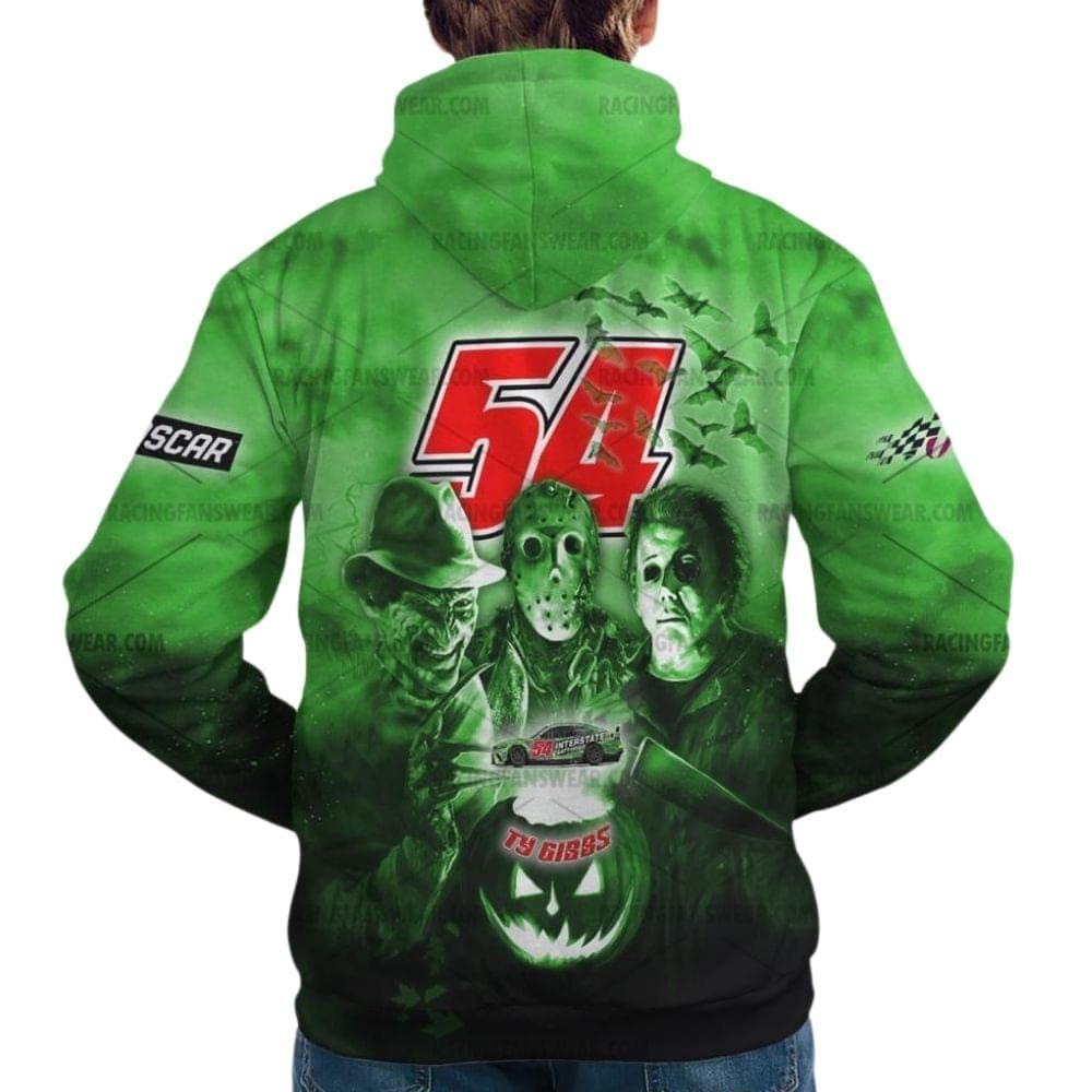 Ty Gibbs Nascar Racing With Michael Myers Friends Horror Halloween All Over Print Hoodie